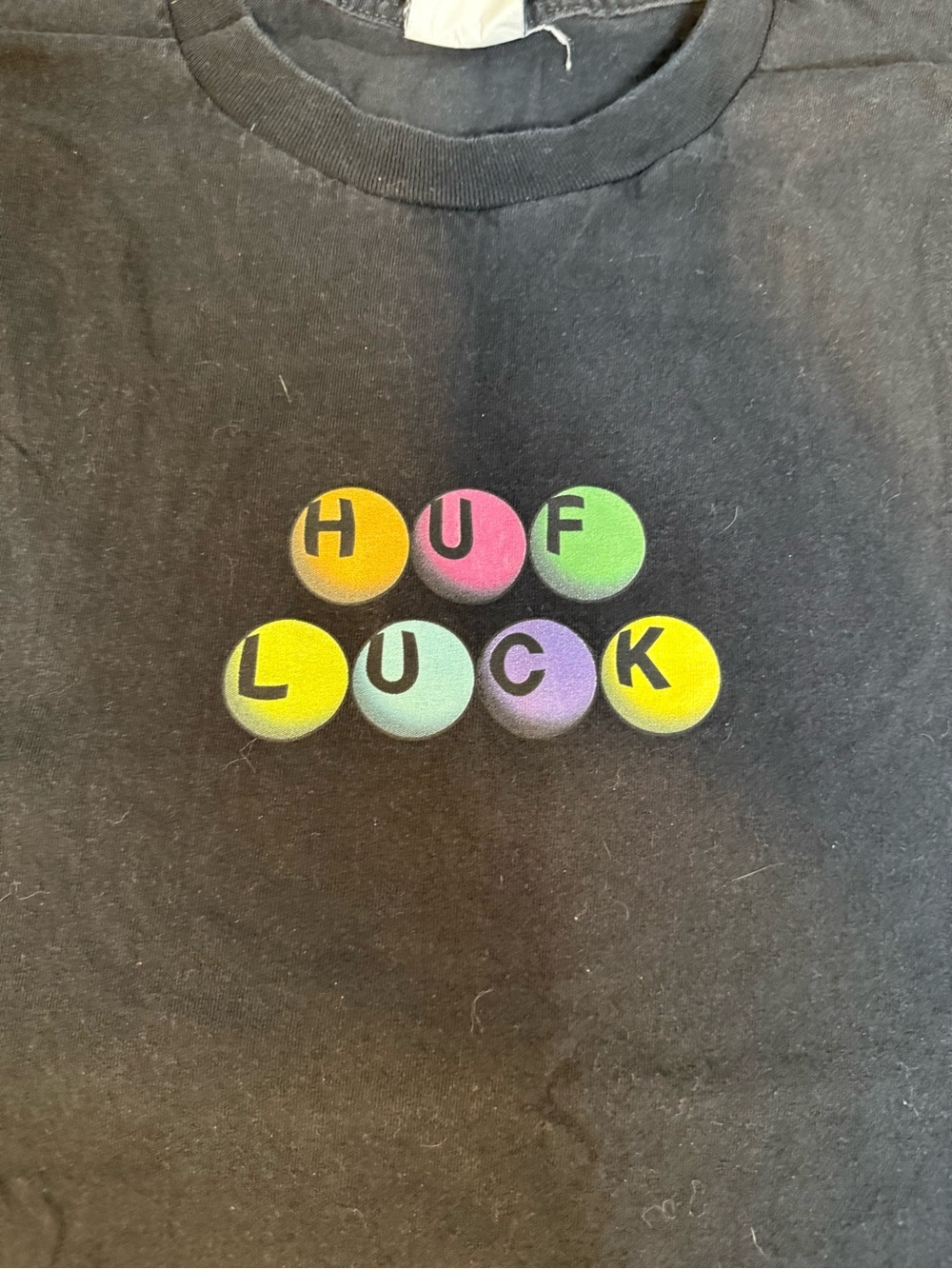 HUF Luck Lottery Scratch Off Graphic T Shirt Black Size Large